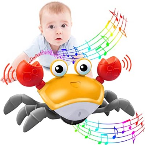Crawling Crab Baby Toy,Tummy Time Baby Toys Will Automatically Avoid Obstacles,Guiding Baby to Crawl,Crawling Toys with Music and LED Light,for Boys Girls Infant Toys