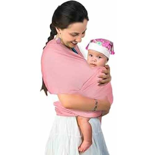 Water Sling Baby Wrap Carrier for Summer Pool - Adjustable Shoulder Mesh Breathable Chest Sling Infant Carrier for Newborn to Toddlers Summer Pool Beach (Pink)