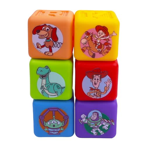 Toy Story Cube Bath Squirters, 6-Piece Bath Toys for Toddlers & Kids 3+ – Stackable Cube Squirters for Tub, Pool & Water Play