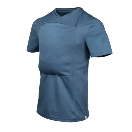 LIOR Kangaroo Pocket T-Shirt - Blue / DAD / 2XL