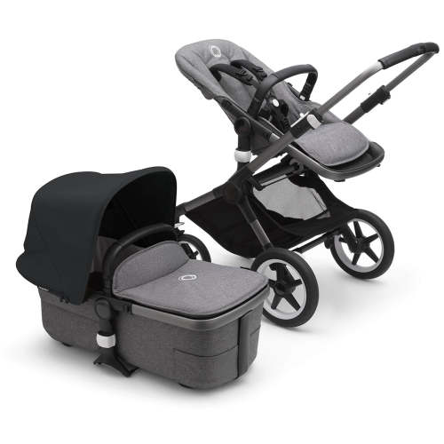 Bugaboo Fox3 Complete Stroller Bundle - Graphite / Grey Melange / Midnight Black