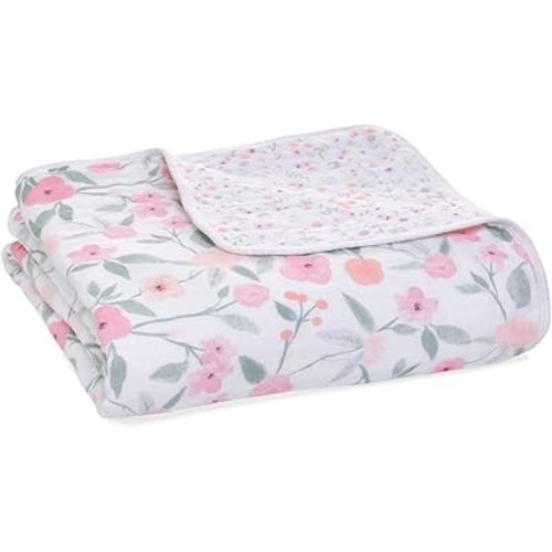 aden + anais 100% Cotton Muslin Baby Blanket Crib Bedding for Newborn Baby and Toddler, Nursery Blanket for Boys and Girls, Baby Registry and Shower Gift - Mon Fleur