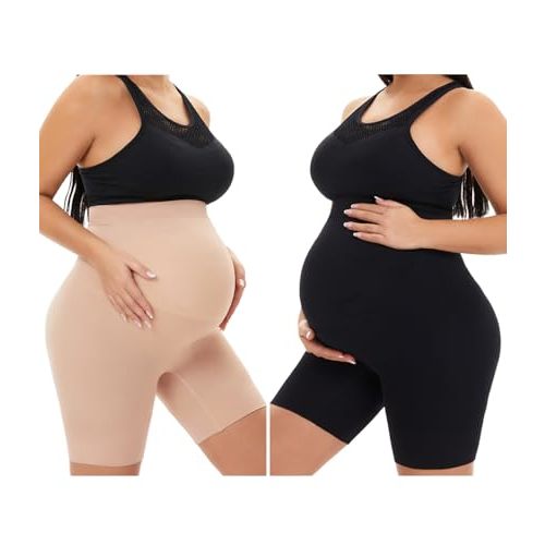 KUNINDOME Seamless Maternity Shapewear, Prevent Thigh Chaffing, Pregnancy Belly Support, S-5XL