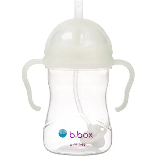 b.box Sippy Cup with Weighted Straw. Drink from any Angle, Leak Proof, Spill Proof, Easy Grip. BPA Free, Dishwasher Safe. For Babies 6m+ to Toddlers (Glow in the Dark, 8oz)