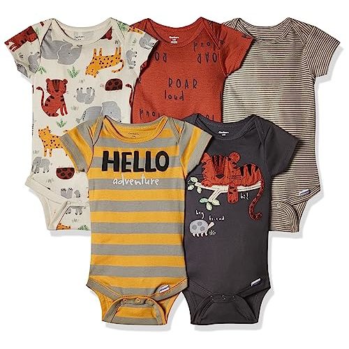 Gerber baby-boys 5-pack Short Sleeve Variety Onesies Bodysuits