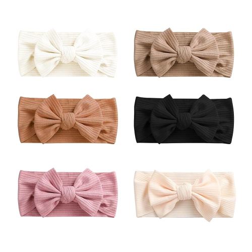 RJUP Baby Headbands - 6 Pack Soft Stretchy Hairbands with Bows for Baby Girls, Newborn to Toddler, Comfortable & Adjustable Baby Girl Bows, Perfect for Infants, Toddlers, and Newborns