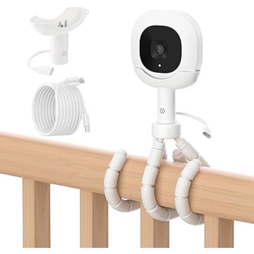 Upgraded Tripod Charger Stand Compatible with Nanit ProPlus Baby Monitor & Original Camera with Type-C Charging Port Connector Mount and 10FT Power Cable,Travel Baby Monitor Accessory