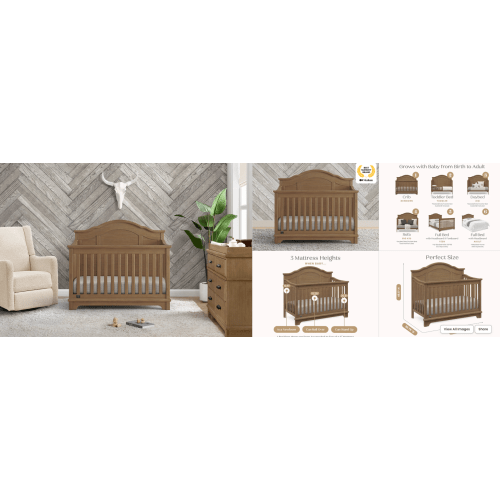 Crib 6 in 1 Convertible
