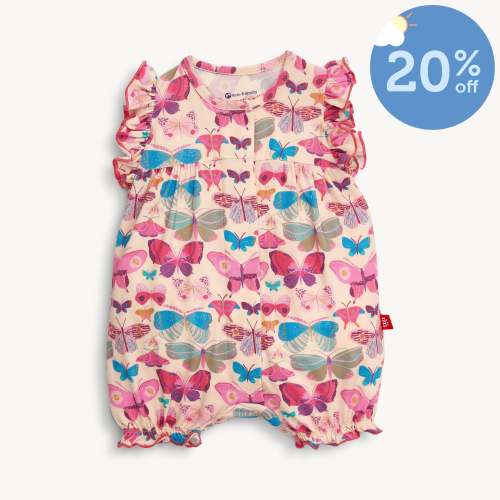 all a-flutter modal magnetic ruffle sleeve romper – Magnetic Me