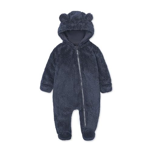 Baby Plush Long Sleeve Polar Fleece Jumpsuit With Bear Ears Baby Fleece Hooded Jumpsuit Infant Winter Outfit