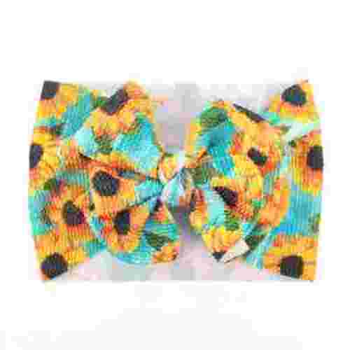 Solid Color Bowknot Baby Headband Toddler Baby Boys Girls Stretch Sunflower Floral Bow Hairband Headwear Headband 0-3 Years