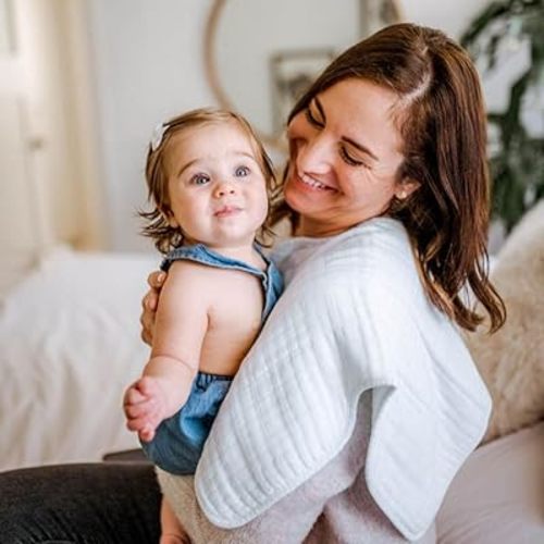 Little Unicorn Ultra-Absorbent Premium Burp Cloth 2 Pack | Soft on Baby's Skin | Larger Size | Ergonomic Design | Set of 2 (White)