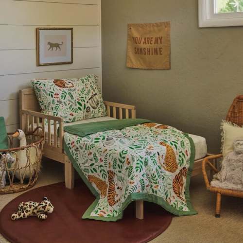 Toddler Cotton Muslin Comforter, Jungle - Little Unicorn | Maisonette