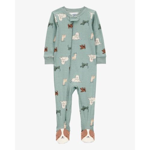 Baby 1-Piece Dog Print 100% Snug Fit Cotton Footie Pajamas - Blue - Carter's | Carter's