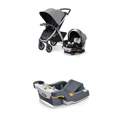 Chicco Bravo Trio Travel System and Extra Base Bundle, Camden, Black - Bravo with Extra Base (2 total)