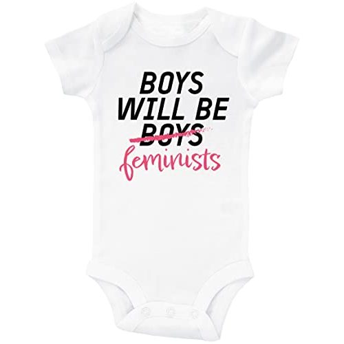 Baffle Feminist Onesie, BOYS Will BE FEMINISTS, Feminism Baby Boy Outfit, Feminist Baby Clothes, Unisex Feminist Baby Gifts