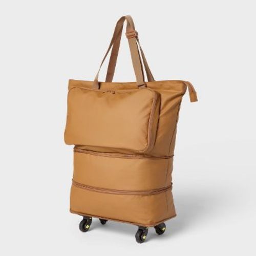 Collapsible Rolling Tote Brown - Brightroom™