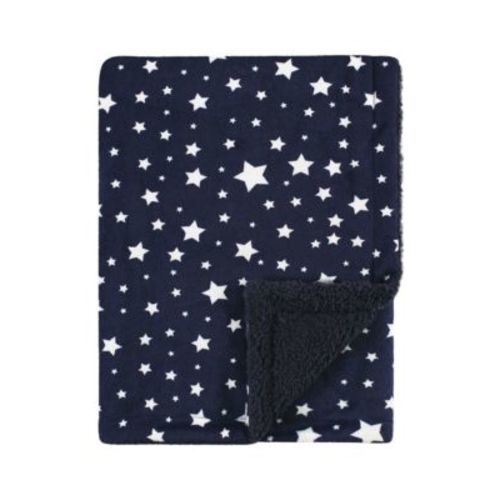 Unisex Baby Plush Blanket, Navy Star, One Size