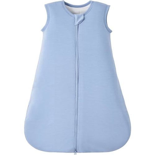 Duomiaomiao Buttery Soft Rayon Made from Bamboo Baby Sleep Sack 0-6 Months 1.0 TOG, Premium Baby Sleeping Bag 2-Way Zipper for Babies