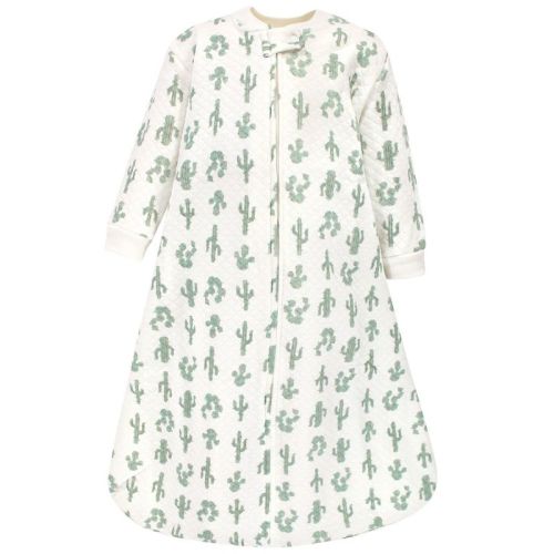 Hudson Baby Infant Premium Quilted Long Sleeve Sleeping Bag And Wearable Blanket, Neutral Cactus, 18-24 Months