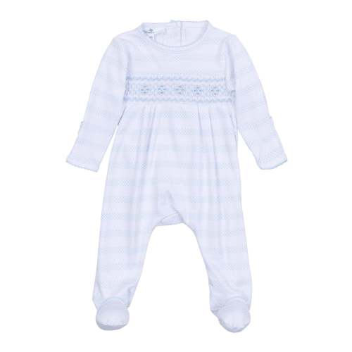 Baby of Mine Smocked Footie - Light Blue