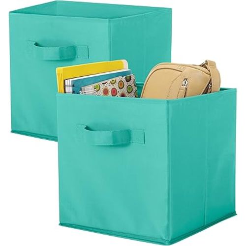Whitmor Turquoise Set of 2-10 x 10 x 10 inches Collapsible Cubes, 2 Pack