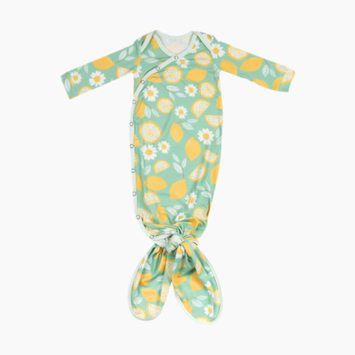 Copper Pearl Printed Knotted Gown - Lemon, 0-4 M