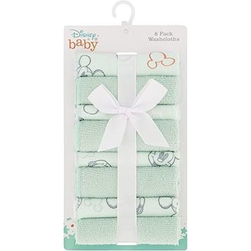 Cudlie Disney Baby Washcloths with Nursery Characters | 8 Pack of Kids Washcloths for Bath | Baby Shower Gifts and Baby Stuff for Newborns
