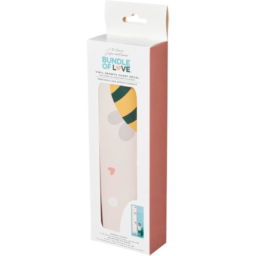 C.R. Gibson Our Little Snuggle Bug Baby Growth Chart with Stickers - Milestone Stickers, Growth Tracker for Babies