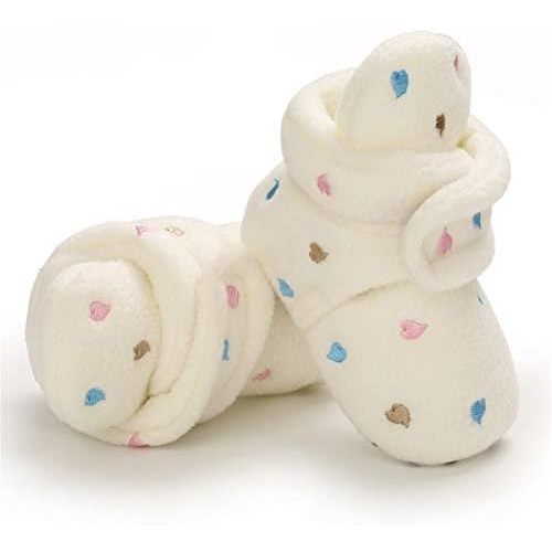 COSANKIM Baby Booties Newborn Boys Girls Fleece Boots Non Slip Grippers Stay On Slipper Socks Infant First Walker Winter Warm Crib Shoes