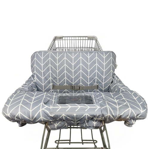 ICOPUCA Baby Seat Protector, Cotton Cart and High Chair Cover (Grey Arrow Print)