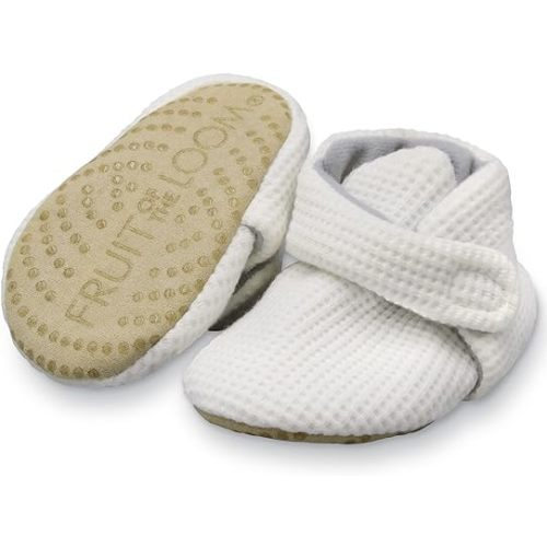 Fruit of the Loom Cozy Thermal Wrap Booties with Non-Skids for Baby Girls, Boys, Unisex 0-6 Month