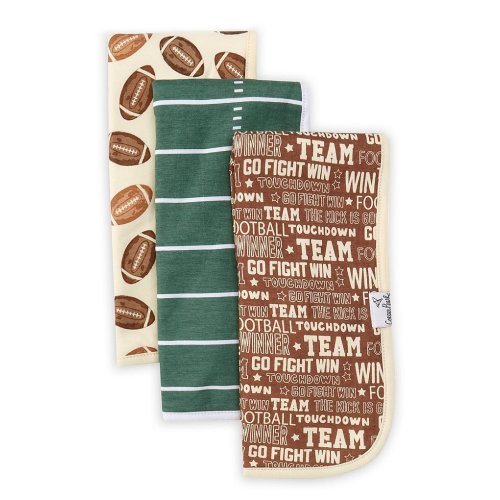 Copper Pearl Baby Boys Blitz Football Print Burp Cloths 3-Pack