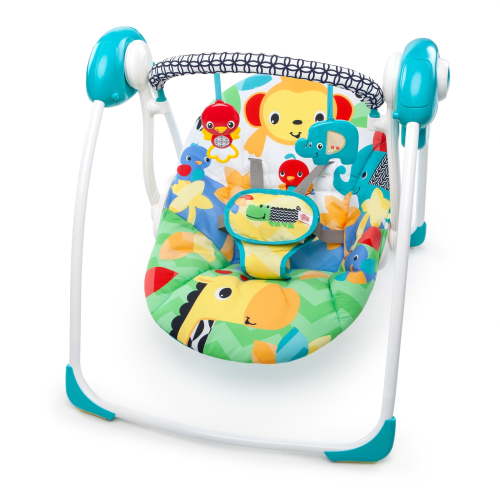 Bright Starts Safari Smiles Portable Swing with BONUS Octoplush Toy