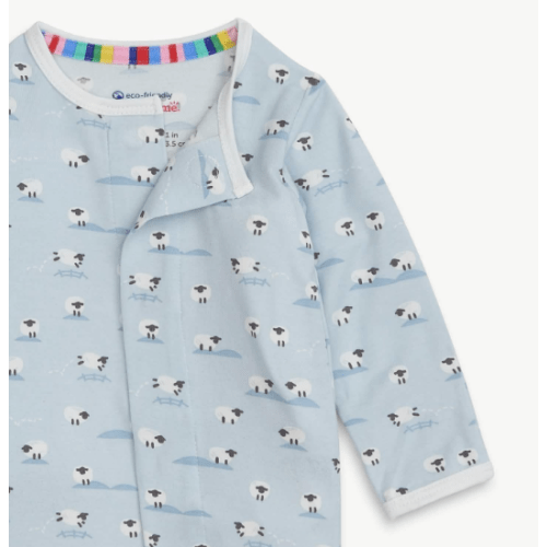 Blue sheep magnetic coverall (0-3)