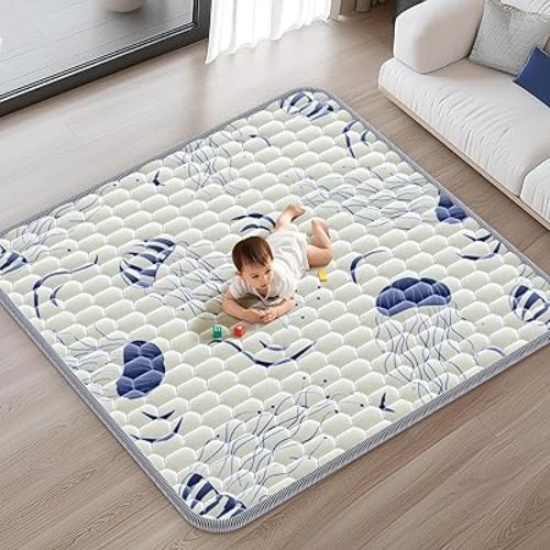 50x50 Baby Play Mat for Playpen - Soft & Thick Play Mat for Baby - Non-Slip Safe Baby Crawling Mats for Floor - Foldable Cushion Play Mat for Babies Toddlers Machine Washable for Easy Care