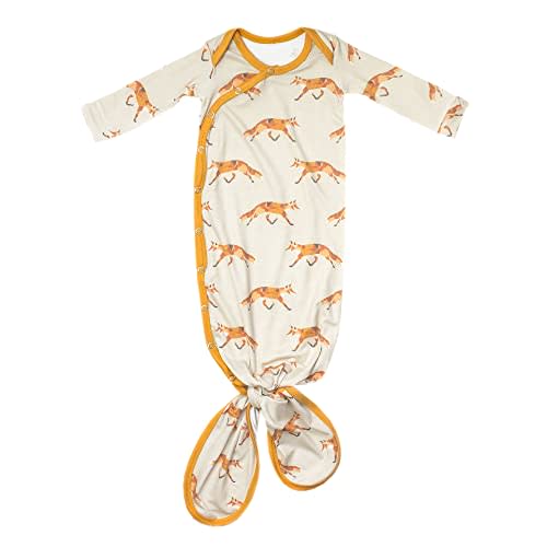 Copper Pearl Baby Gown - Knotted Newborn Sleepers for Baby Boy and Girl, Soft Stretchy Long Sleeve Infant Gowns with Bottom Tie and Hand Mittens, Perfect Hospital Coming Home Outfit (Swift)