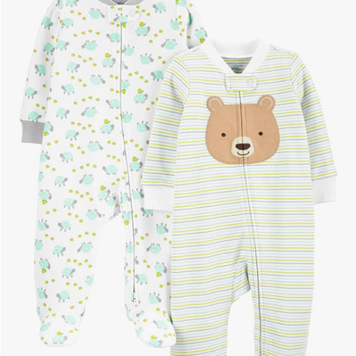 Simple Joys by Carter's Baby Neutral 2-Pack Cotton Footed Sleep and Play