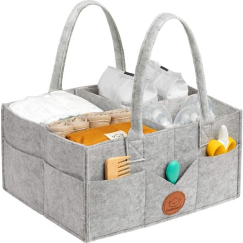 KeaBabies Original 2.0 Diaper Caddy, Classic Gray