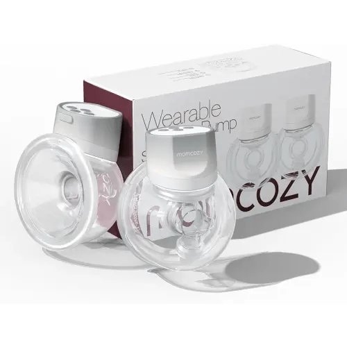 Momcozy Hands-Free Breast Pump S12 Pro, Wearable & Portable Pump with Soft DoubleFit Flange, 3 Modes | 9 Levels Double Electric Pump, Smart Display, 24mm, 2 Pack, Cozy Grey