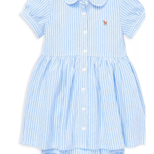 Girls' Striped Oxford Dress & Bloomers Set - Baby