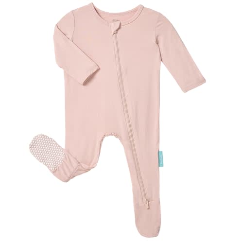 PurComfy Baby Zipper Footie Pajamas, Supersoft Bamboo Rayon Baby Footed Pjs Boy Girl 0-3-6-9-18-24 Month Coverall Sleepers