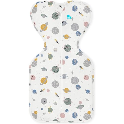 Love to Dream Swaddle, Baby Sleep Sack, Swaddle Up Self-Soothing Swaddles for Newborns, Get Longer Sleep, Snug Fit Helps Calm Startle Reflex, Lite 0.2 Tog Sleep Sack, 13-19 lbs, Space Print White