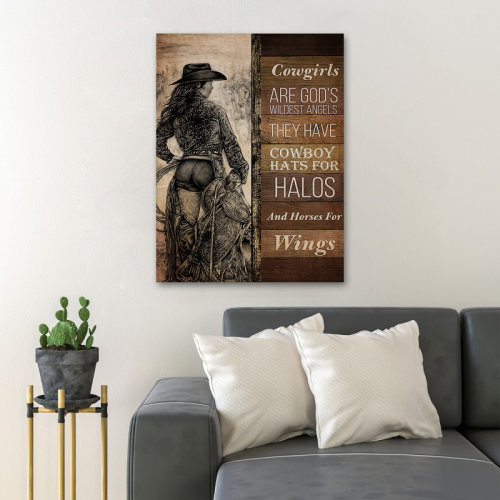MentionedYou Black Cowgirl Cowgirls Are God's Wildest Angels - Wrapped Canvas Graphic Art | Wayfair