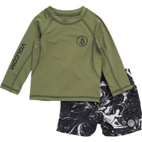 Long Sleeve Rashguard T-Shirt & Swim Shorts Set