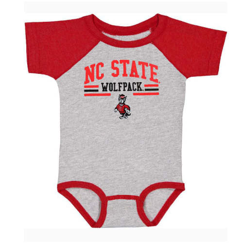 NC State Wolfpack Wes & Willy Infant Raglan Hopper Cherry Onesie – Red and White Shop
