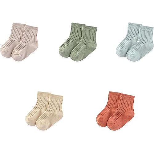 Unisex Baby Boy Girl Socks 5 Pack Ankle Crew Socks Breathable Socks Newborn Accessories Set 0-5T