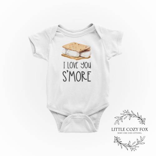 I love you smore baby onesie®, Camping baby gift, Cute smore camping baby bodysuit, Camping baby shower, Smore baby clothes