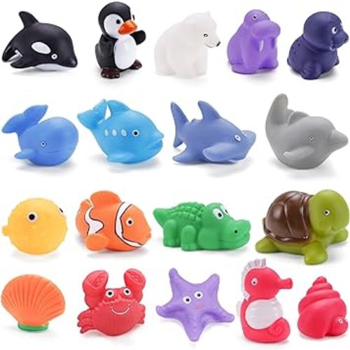 18Pcs No Hole Baby Bath Toys for Toddlers 1-3, Bath Toys for Infants 6-12 Months, Pool Toys for Toddlers Age 2-4, Ocean Animals Infant Bathtub Toys 0-6 3-6 Months Kids Newborn Gifts