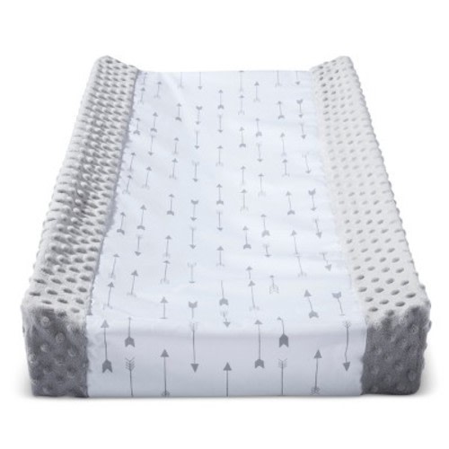 Wipeable Changing Pad Cover with Plush Sides Arrows - Cloud Island™ Gray